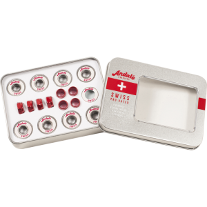 Andale Swiss Tin Box Bearings Set Sil/wht/red