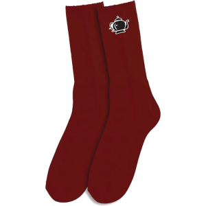 Found Teapot Crew Socks Cardinal 1pr