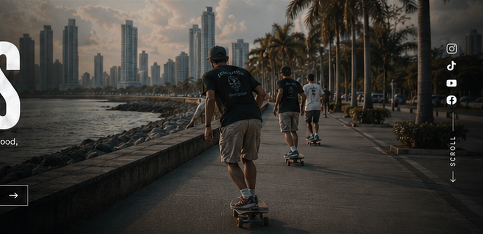 Skaters touring Panama City